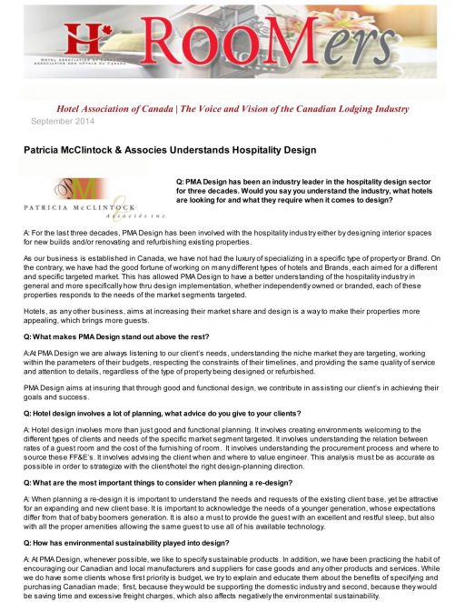 HAC Roomers Magazine – Interview